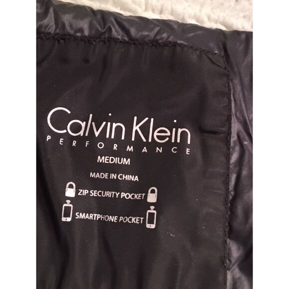 Calvin Klein Performance Womens Puffer Vest Medium Black & White Sherpa-Lined Zi - Picture 6 of 7